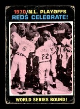 1971 Topps Baseball #202 Reds Celebrate (World Series Bound!) PR *e1