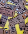 Große Auswahl, Holz Schlüsselanhänger mit Gravur Geschenke Vatertag Muttertag