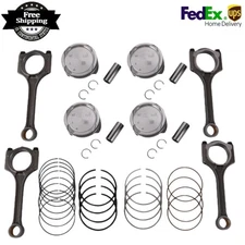 Engine Piston Kit & Connecting Rod&Main Rod Bearings For 14-18 Hyundai Kia 2.0L