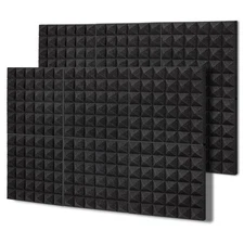 TroyStudio Thick Acoustic Foam Panels 12 X 12 X 2 Inches 12 Pcs Pyramid Sound...