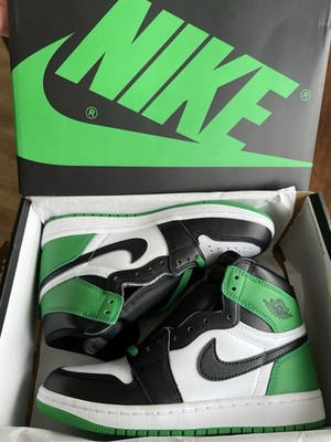Nike Air Jordan 1 Retro High Black and Lucky Green 38,5 - NEU