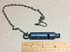 Antique Military Arkay Brass Trench Whistle with Chain Hook WW1 Police Fireman