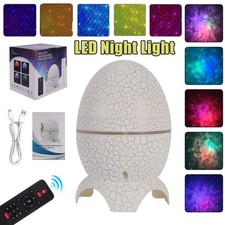 Dinosaur Egg Night Light Lamp Starry Galaxy Projector with Remote for Kids Gift