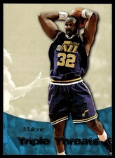 Karl Malone 1996-97 SkyBox Premium #TT8 Triple Threats Utah Jazz Basketball Card