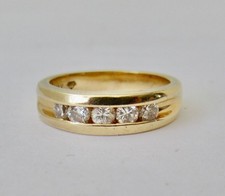 Ensemble de canaux simulés ronds pour femme avec finition en or 14 carats...