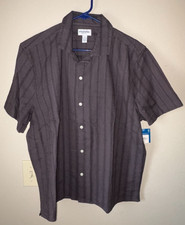 100 Cotton Arizona Casual Men's Button-Down SS Shirt - M - Phantom Gray BNWT 