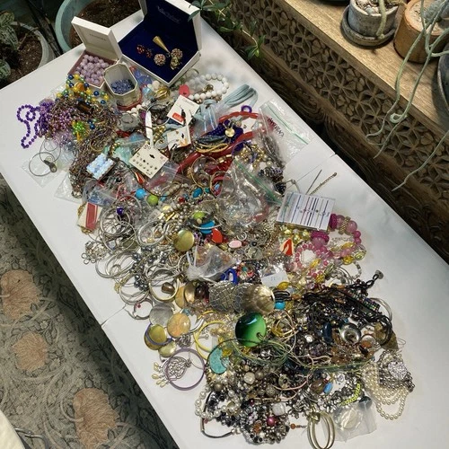 13LBS+ Costume Jewelry Lot Estate - Vintage Modern Repurpose Craft or Wear