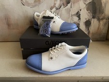 Women’s G/Fore Uk Size 7.5 Cap Toe Gallivanter Golf Shoes Snow/Vista Blue - New