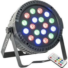 IBIZA THINPAR-18X1W Extra Flat 18 x 1W RGB LED PAR Uplighter DJ Disco Stage DMX