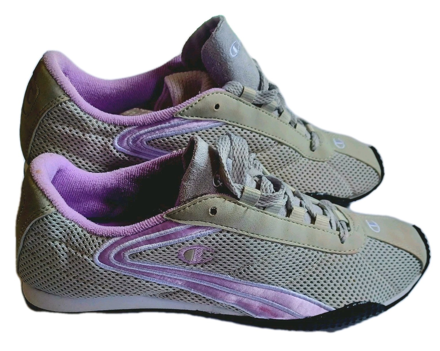 Womens 8 Grey Pink Mesh Lightweight Running Training Shoes