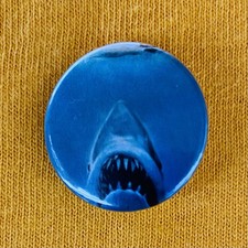 Jaws Handmade 25mm Pin Badge Shark Horror 70s Film Steven Spielberg