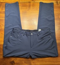 Greg Norman Mens Navy Straight Leg Performance Preppy Golf Casual Pants Sz 36