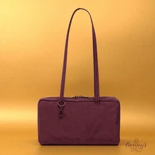 NEW BAGGU Nylon Bowler Shoulder Bag Mahogany Size Small Purse Tote