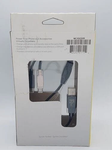 Sprint 2.0 USB Type A Male To Dual Micro USB Male Splitter Y Charging Data Cable - Image 2 of 4