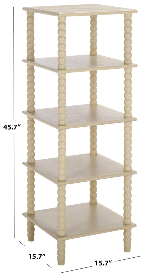 Home Collection Dilyn Sand 5-Tier Shelving Unit Bookshelf Etagere - Image 3 of 4
