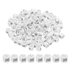 300 Pcs Clothes Hanger Marker 2XS Fit Rod Garment Size Tag White