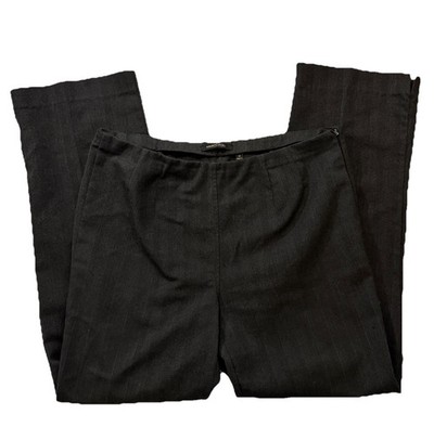Marco Polo Dress Trousers Women s 14 Charcoal Pinstripes Fitted Pants Like New