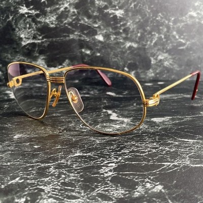 カルティエ Cartier トリニティ サングラス ティアドロップ ヴィンテージ Cartier Trinity Teardrop Eyeglasses 56□16-135 Gold Authentic