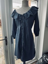 Blue Denim Dress Women Next Size 10 Light Denim Button Front