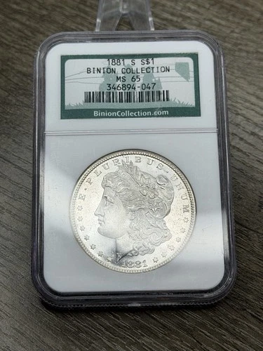 1881-S MS65 Morgan Silver Dollar Binion Collection NGC