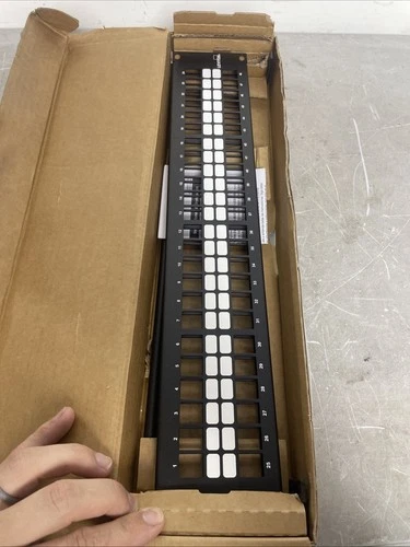 Leviton 49255-H48 Flat QuickPort Patch Panel, 48-Port, 2U, Black