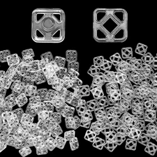 100 Sets Clear Snaps for Sewing 7X7Mm Plastic Press Poppers Button, Small Square