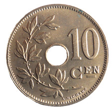 1924 BELGIUM 0 CENTIMES - AU/UNC - Super Rare Coin - Lot #B4