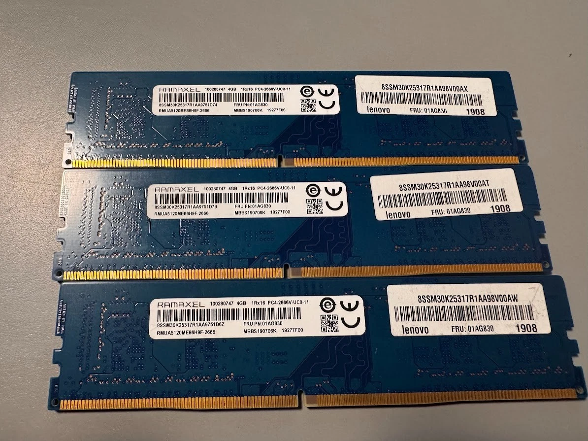 DDR4 SDRAM Ramaxel 4 GB Capacity per Module Memory (RAM) for sale