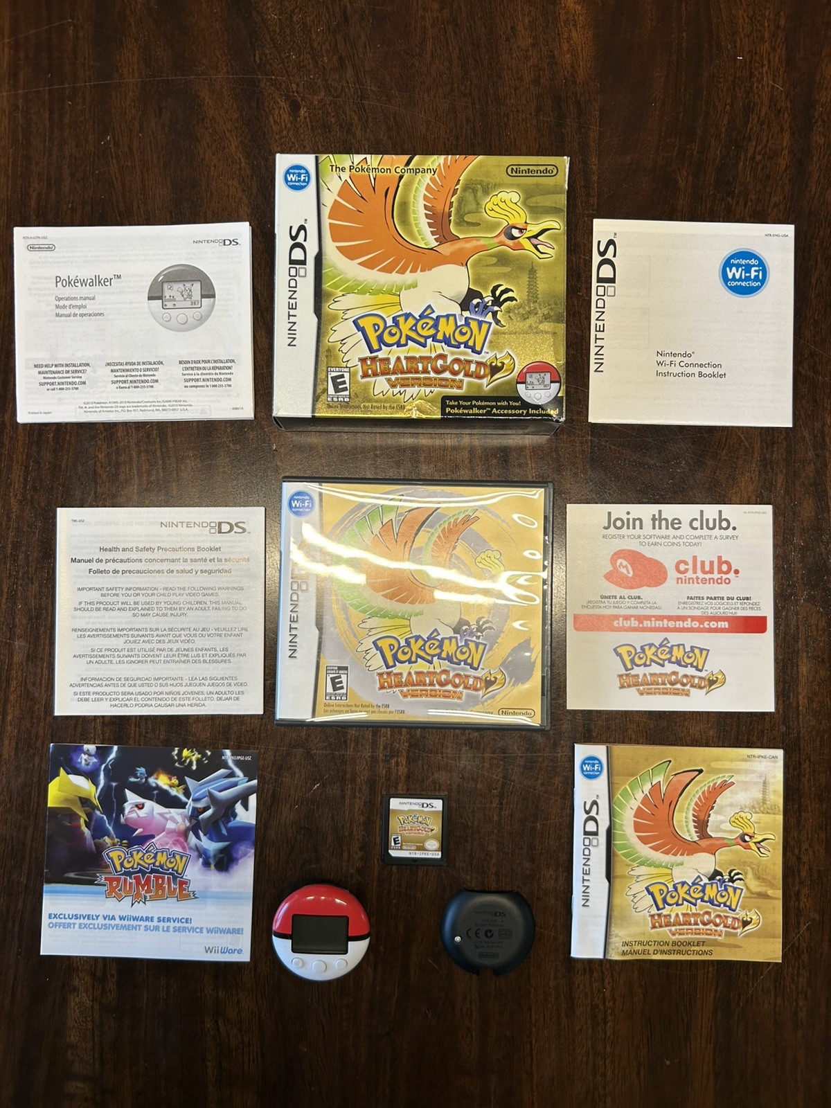 Pokemon HeartGold Version Nintendo DS CIB Complete Big Box Pokewalker Authentic