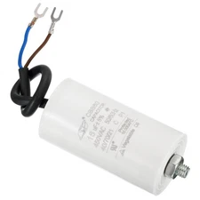 CBB60 16uF Run Capacitor AC450V 2 Wires 50/60Hz Cylinder with Screw 75x40mm