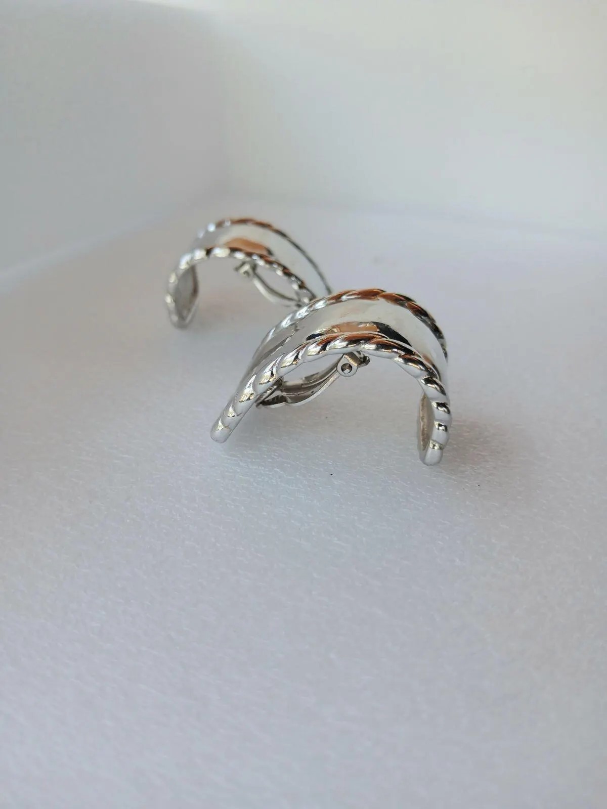 Vintage Givenchy Silver Tone Clip-On Earrings 1980s Designer 37.4g thumbnail 5