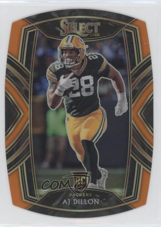 2020 Panini Select Club Level Orange Prizm Die-Cut AJ Dillon #265 Rookie RC 5h4