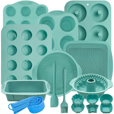 39 PCS Silicone Bakeware Set Nonstick Baking Cake Donut Muffin Pan Mold