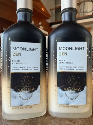 2 (TWO) Aroma Moonlight ZEN BLACK CHAMOMILE 6.5oz LOTION Bath & and Body Works