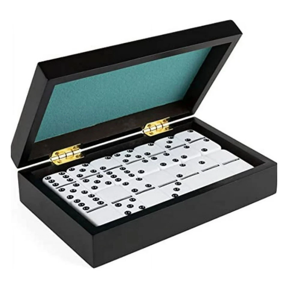 DELUXE DOUBLE-6 DOMINOES | 28 Dominoes in Lined Wood Case Cardinal Classics - B1 - Image 2 of 4