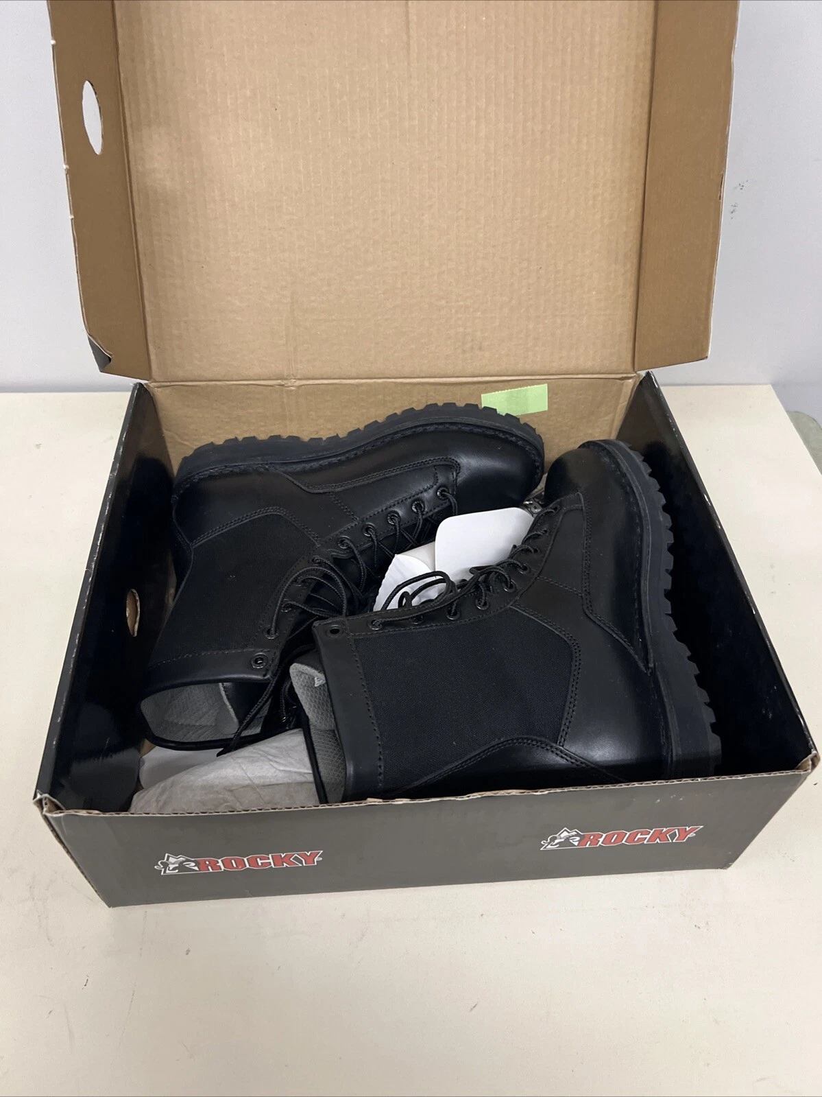 MENS ROCKY 2080 8” PORTLAND LACE-TO-TOE WATERPROOF BOOTS SIZE 8M