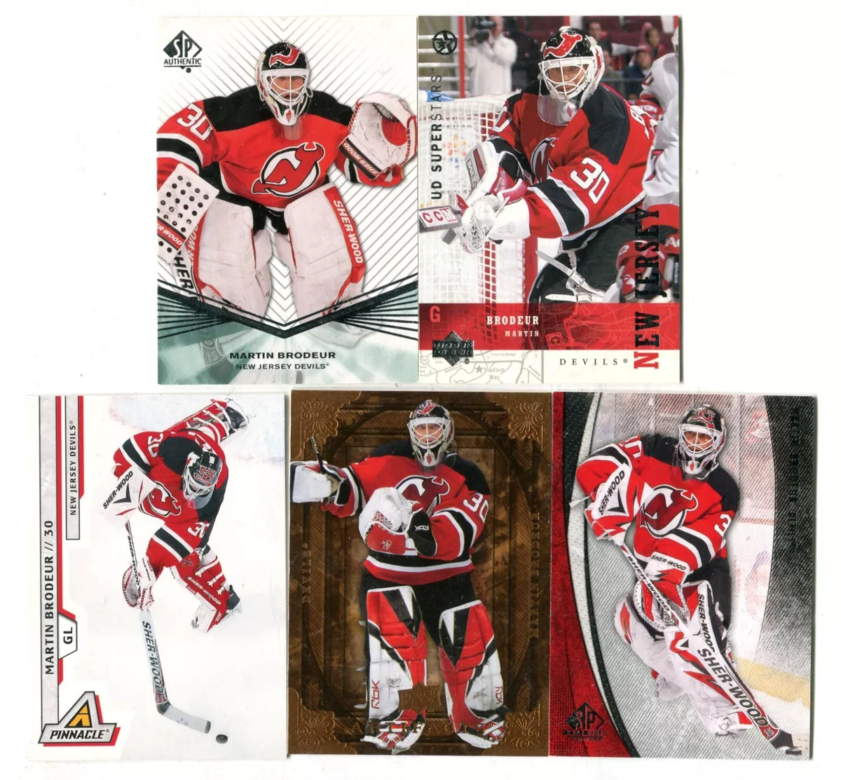 Martin Brodeur 5 Hockey Trading Card Lot HOF NEW JERSEY DEVILS