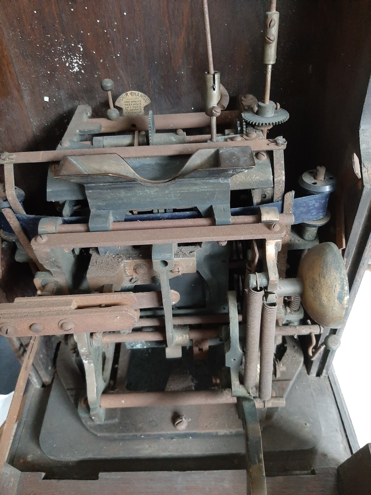 Vintage National time recorder clock. 240v Clock (working). Restoration