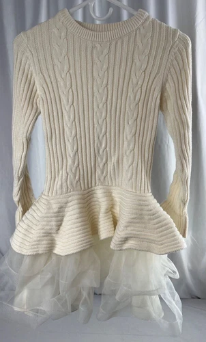 Bonnie Jean Girl’s Dress Size 14 Knitted Shirt with Skirt