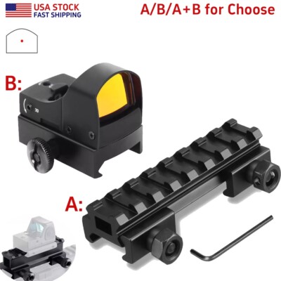 3MOA Red Dot Sight Holographic Reflex / 1/2(0.5)'' Flat-Top 8 Slots Riser Mount