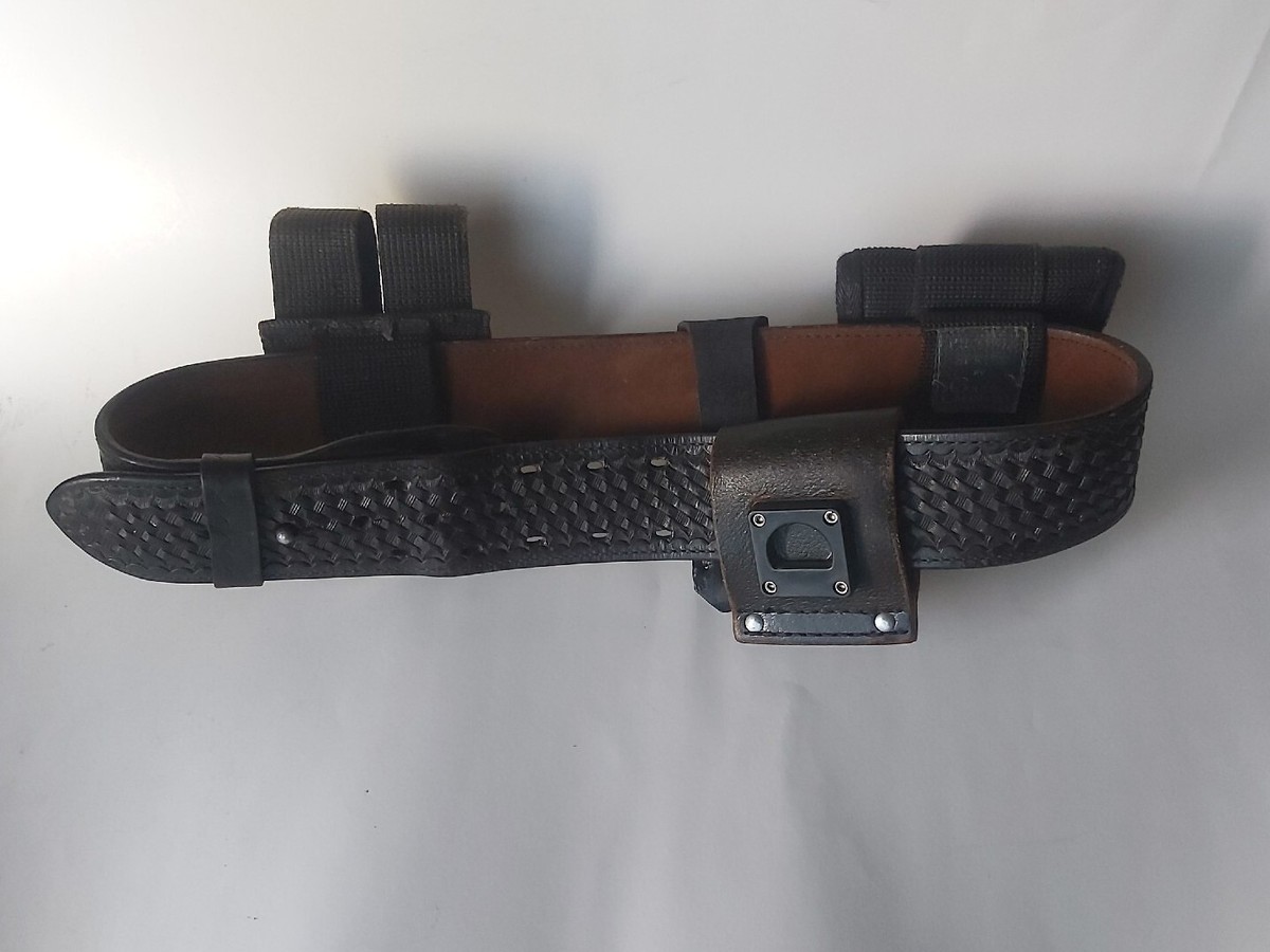 Vintage Bianchi #B2 leather police belt 34” some pouches | eBay