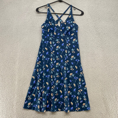 Patagonia Dress Womens XS Floral Amber Dawn Fit Flare Blue