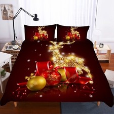 3D alce regalo Natale copripiumino set lenzuola