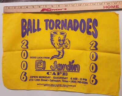 El Jardin Cafe Ball Tornadoes Football Galveston Bandana Handkerchief Scarf 2006