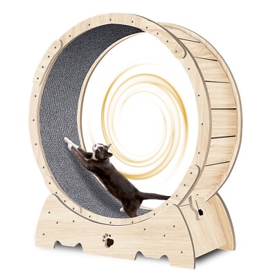 Katzenlaufrad Holz Indoor Katzenrad Katzenspielzeug Cat Traininggerät Laufband