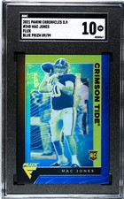 2021 Chronicles Draft Picks Flux MAC JONES Blue #/99 Rookie Card SGC 10