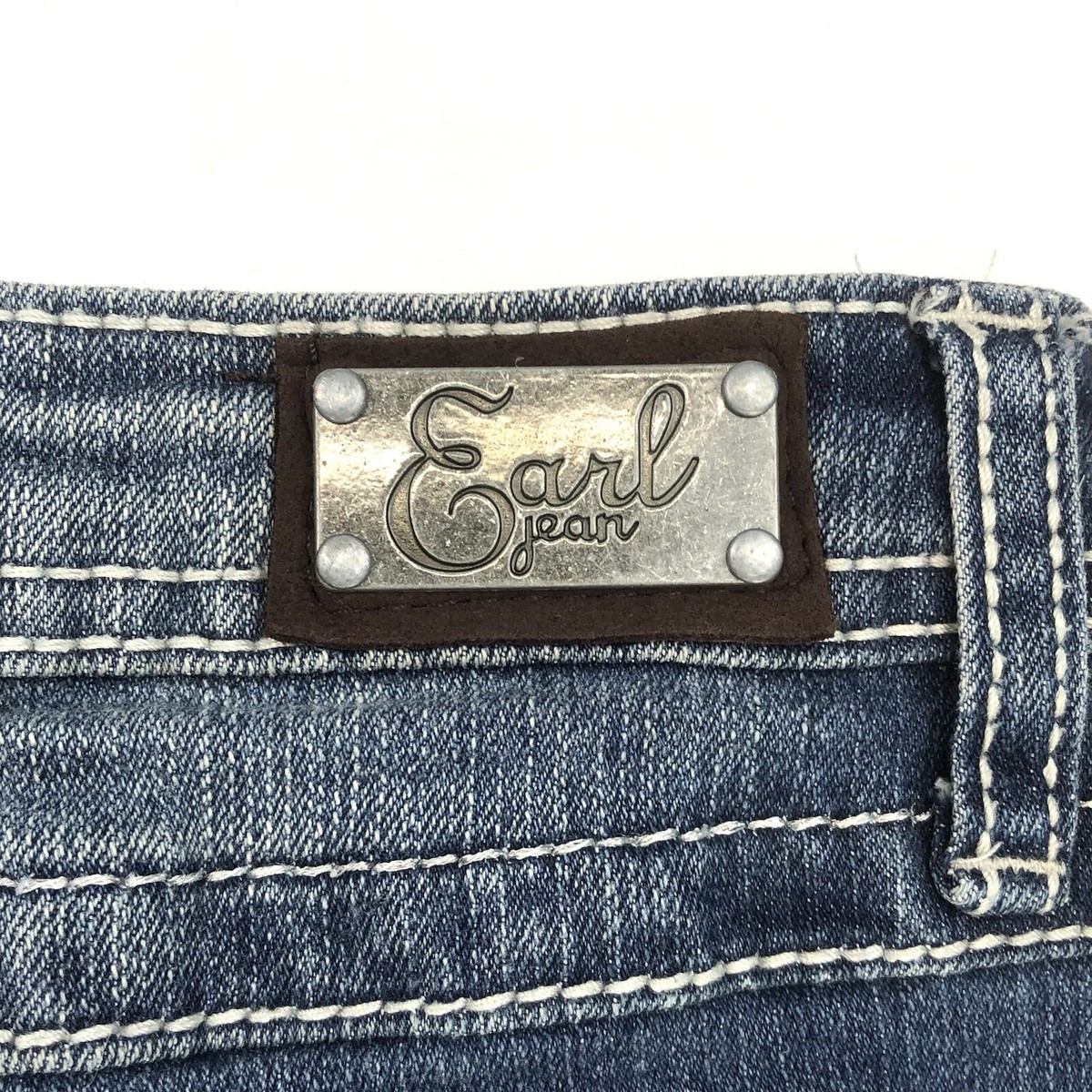 Earl Jean Straight Leg Womens Sz 8 Stretch Mid Rise Blue