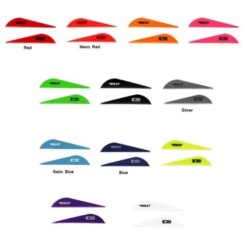 36pk Bohning 2.5" Heat Vanes Solid Colors Mix Two Solid Colors Your Choice