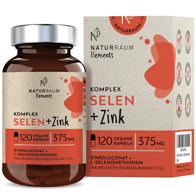 SELEN ZINK Komplex - 120 Kapseln Selen Kapseln 200 mcg Selenmethionin - vegan💚