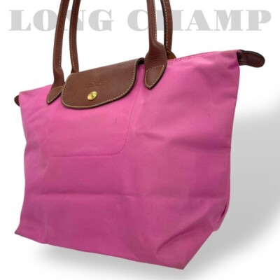 Longchamp Le Pliage Large Tote Bag Pink Nylon A4 Size Foldable